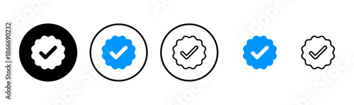 verified icon logo design. verification check mark. approved icon