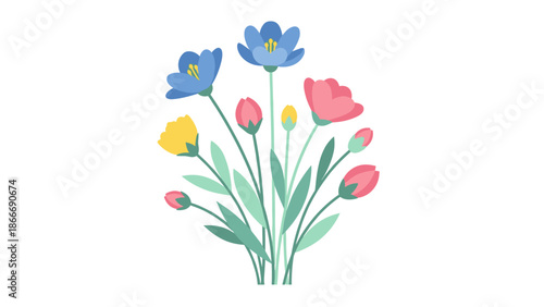 Stylized Floral Bouquet Illustration