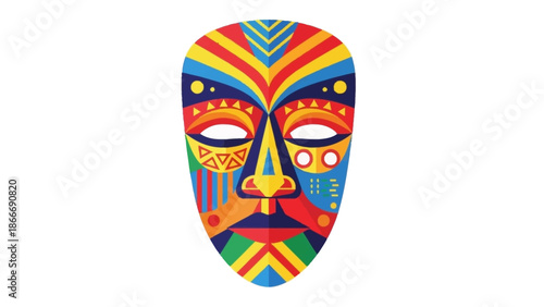 Vibrant African Mask A Colorful and Symbolic Representation of Cultural Heritage