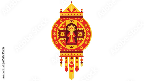 Intricate Festive Lantern Design A Vibrant Illustration of Cultural Celebration