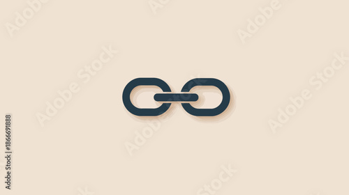 Stylized chain link icon for digital connection, website hyperlink, internet SEO, network, and integration concept graphic.