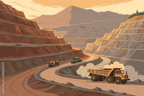 Mountain Mining Economy Industrial Vista Realisti