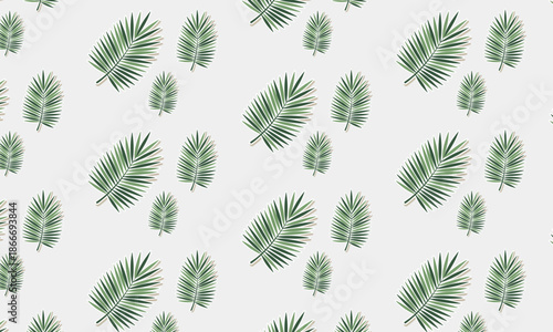 Illustrated Tropical Botany Guide: Hibiscus and Palm Leaves