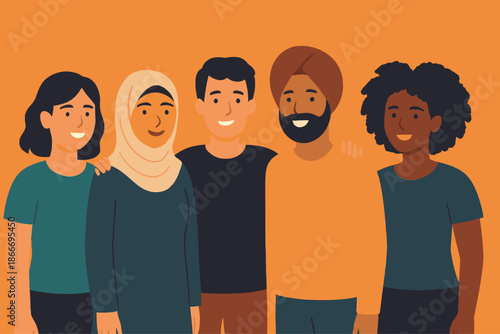 Diverse Friends Standing Together Against Discrimination