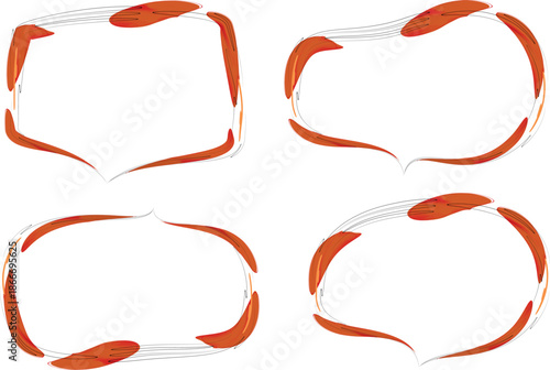 red color abstract elements design artistic speech bubbles