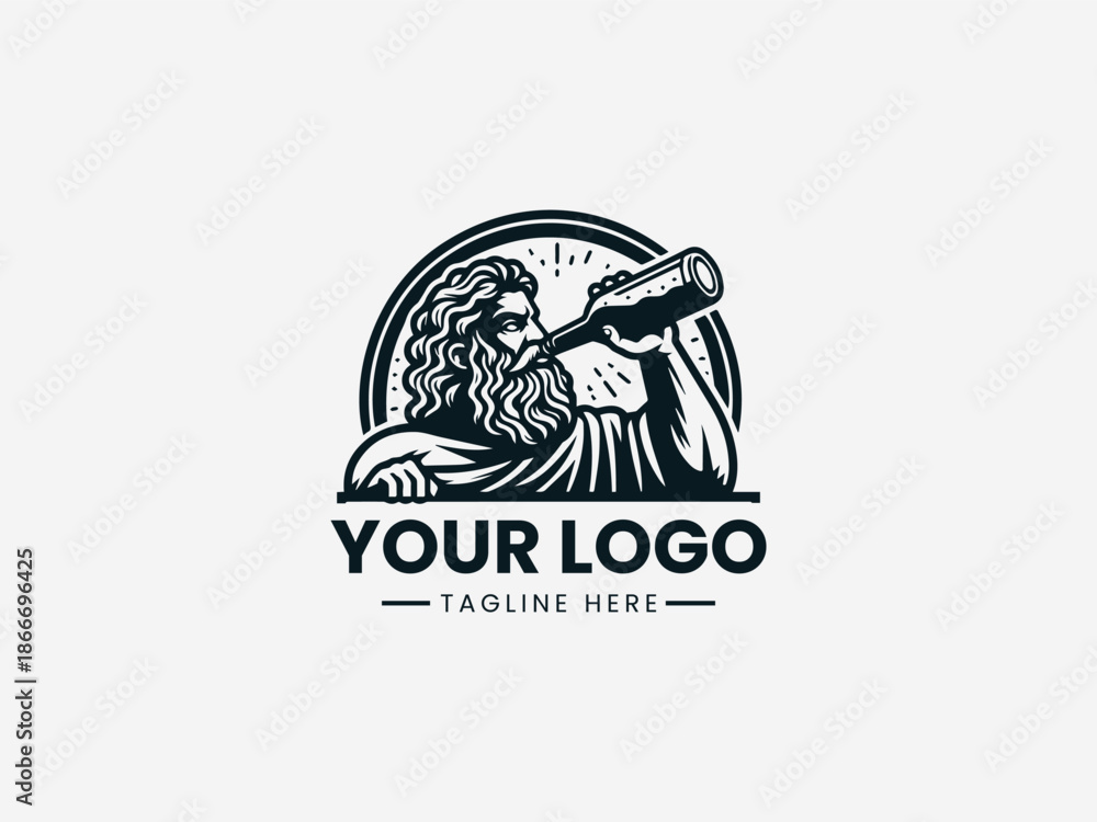 Obraz premium drinking master black vector logo