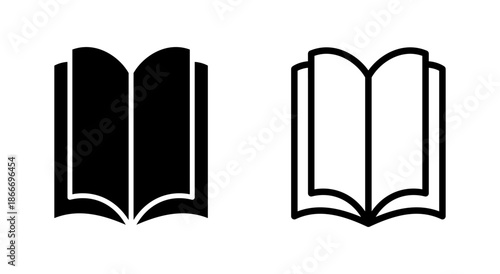 Book icon symbol for apps and websites. open book sign and symbol. ebook icon