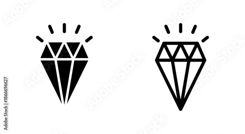 Diamond icon symbol for apps and websites. diamond gems sign and symbol