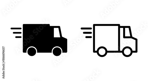 Delivery truck icon symbol for apps and websites. Delivery truck sign and symbol. Shipping fast delivery icon