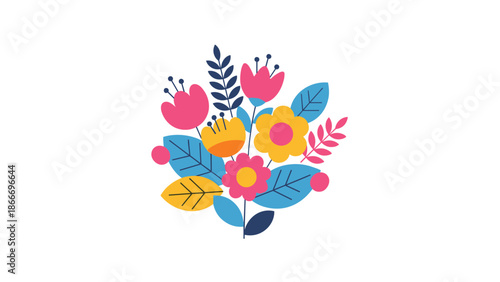 Colorful Floral Bouquet Illustration