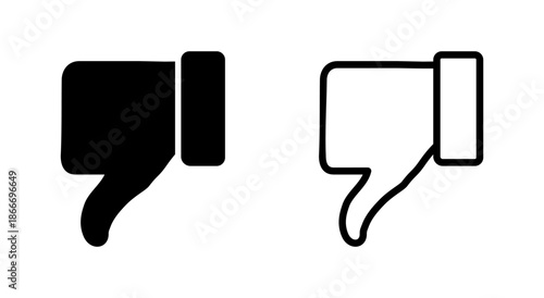 Dislike icon vector. dislike sign and symbol. Hand with thumb down