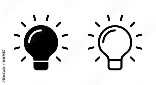 Lamp icon symbol for apps and websites. Light bulb sign and symbol. idea symbol.