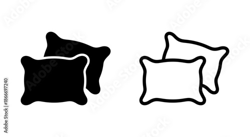 Pillow icon symbol for apps and websites. Pillow sign and symbol. Comfortable fluffy pillow