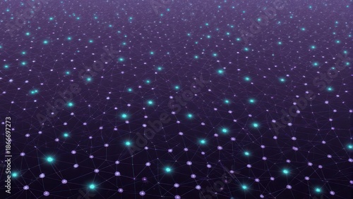 Abstract Purple Background with Glowing Dots.