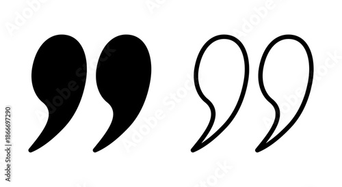 Quote icon symbol for apps and websites. Quotation mark sign and symbol
