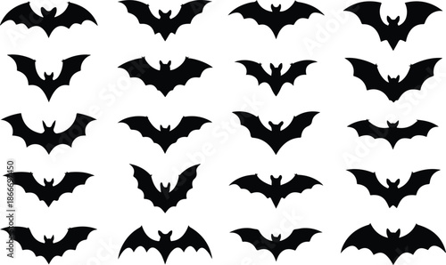 Black Bat Silhouettes Pattern