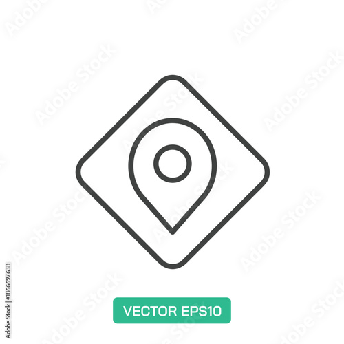 Pin Location icon. Thin line icon vector Free Download Pin Location icon. Thin line icon vector - GFXLoad