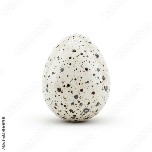 Polka dot textured stone sphere isolated on white background