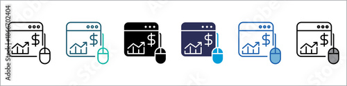 Financial Monitoring Single Icon Multistyle Illustration