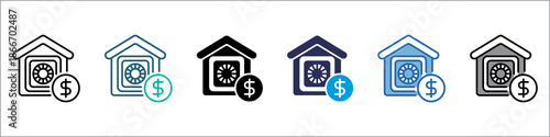 Bank Single Icon Multistyle Illustration