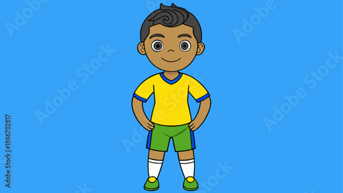 Young boy in soccer uniform