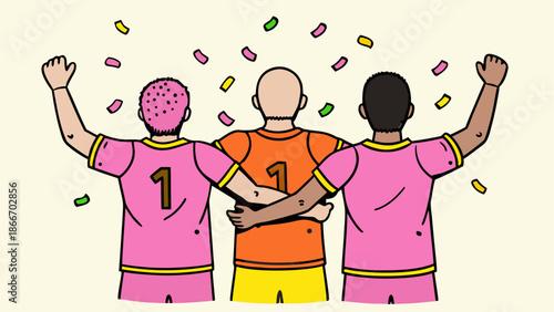 Celebrating soccer victory