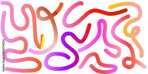 Wavy line background. Vector gradient wavy lines. Rainbow wavy pattern on a white background.