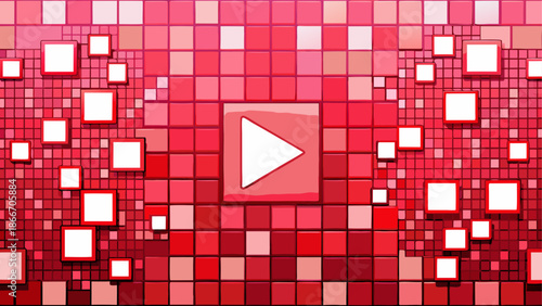Red pixel play button