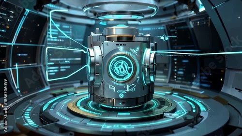Futuristic Sci Fi Technology Core Power Generator.