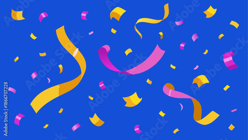 Celebratory streamers in motion