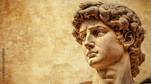 Wallpaper Mural Renaissance marble bust, Italian courtyard, textured background, art history Torontodigital.ca