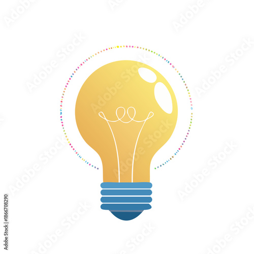 アイデアやひらめきを象徴するシンプルな電球イラスト