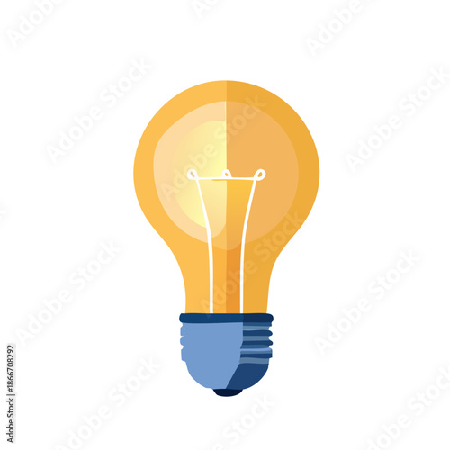 アイデアやひらめきを象徴するシンプルな電球イラスト