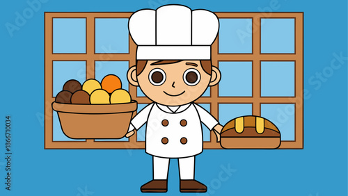 Young chef presenting delicious pastries