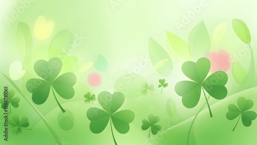 Lucky Clover Meadow Background - Springtime Green Nature Pattern