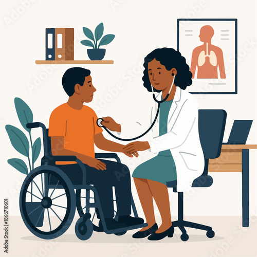 illustration of a doctor examining a patient
