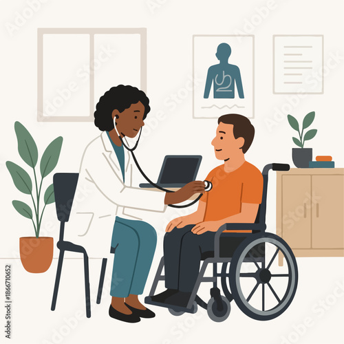 illustration of a doctor examining a patient