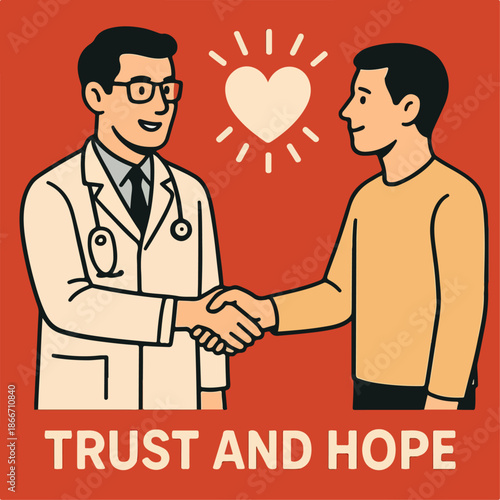 illustration of a doctor and patient shaking hands