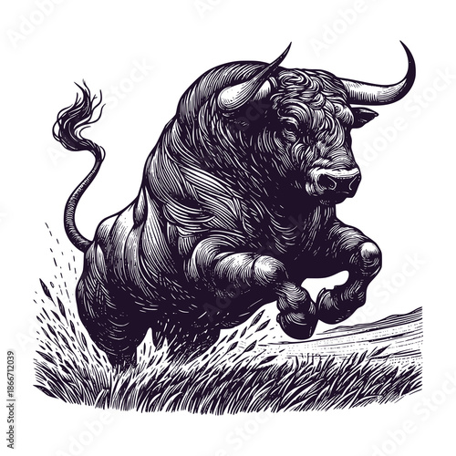 wild bull attacks