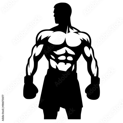 Boxer muscle silhouette