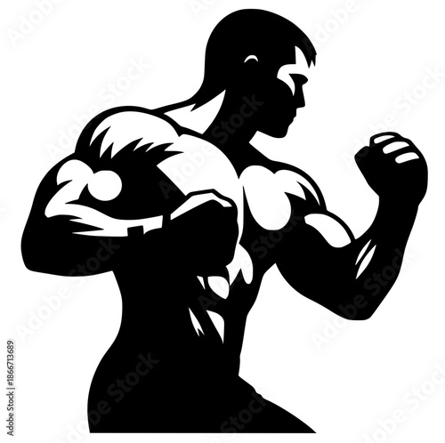 Boxer muscle silhouette