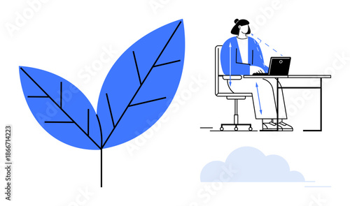 Sustainable work concept. Sustainability connects eco-friendly design and modern work habits. Sustainability supports minimalist visuals for business, education, remote work, and environmental care