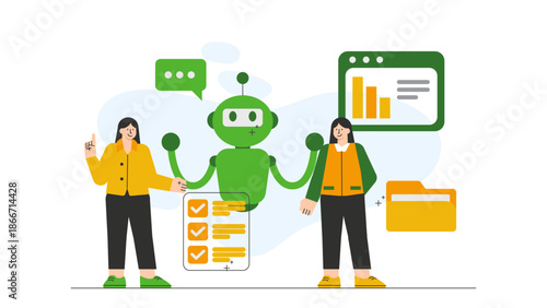 Flat design of artificial intelligence in office workflow