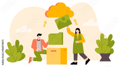 Flat design of business adopting cloud migration