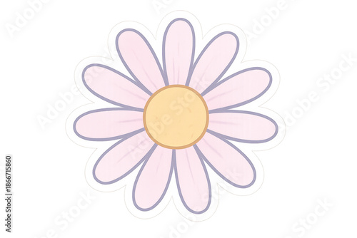Daisy flower graphic illustration with transparent background