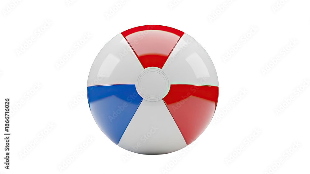 Naklejka premium Red, White, and Blue Beach Ball