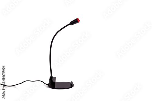 Computer microphone isolated on white background.