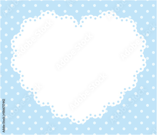 かわいいレースのハートフレームのベクターイラスト