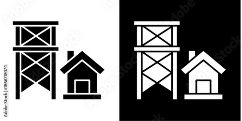 Scaffolding  Icon Set White Style Collection