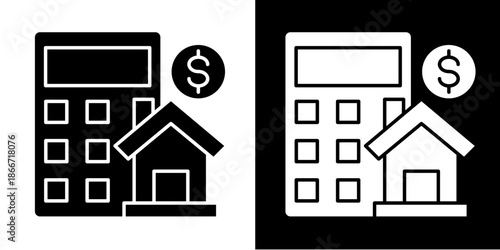 Calculator  Icon Set White Style Collection
